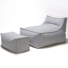 2 Piece Grey Panza Outdoor Bean Bag Lounge Cover Set